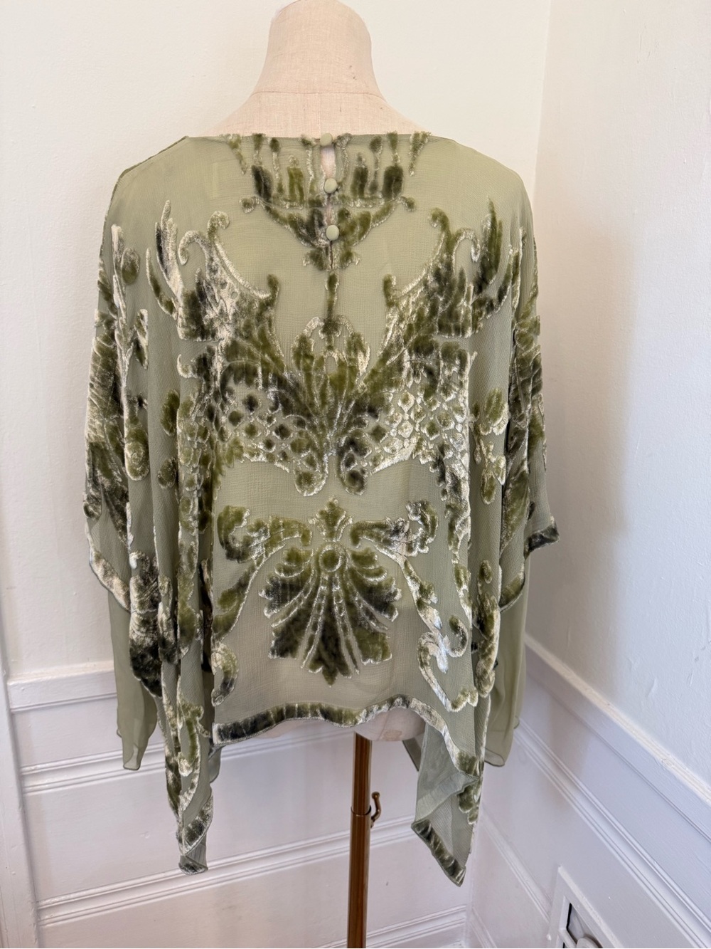 Vintage Marian Clayden Silk Velvet Devoré Artwear Top S / M poetic minimalism - Picture 2 of 8